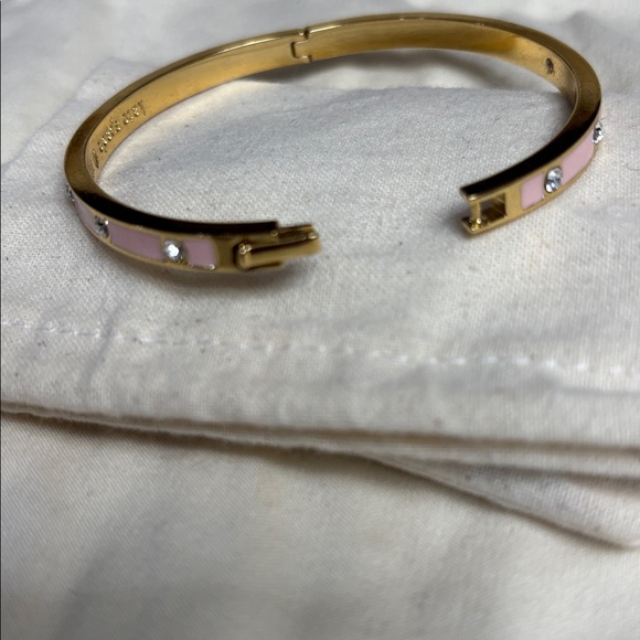 EUC Kate Spade Gold and Pink Crystal Hinged Bracelet… - Picture 4 of 4